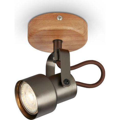 Spotleuchte Deckenleuchte Vintage dreh-&schwenkbar 5W 1xGU10 grau 3000K Briloner (1/5)
