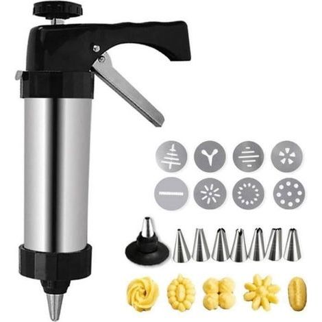Presse à Biscuits Machine à Biscuits en Acier Inoxydable Biscuit Maker Professionnelle Outils de Décoration de Gâteau 8 Pcs Disques (1/4)