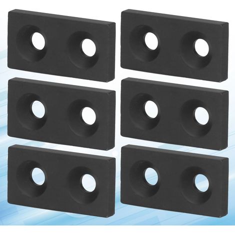 Lot de 10 embouts doubles en alliage d'aluminium 2040, joints métalliques, bouchons, couvercles d'extrémité, noirs (1/5)