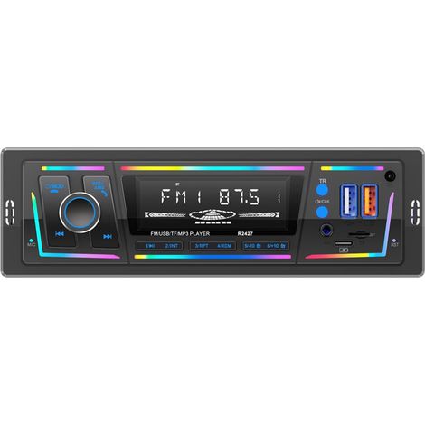 Autorradio RDS con puerto de carga Tipo-C, control remoto FM/AM, 2 puertos USB, entrada AUX, reproductor de MP3, DSP/EQ. (1/2)