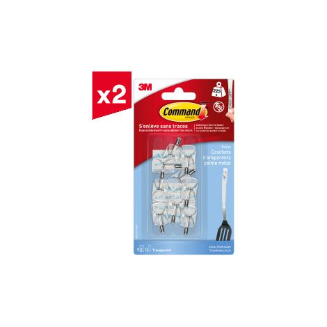 Lot de 2 multi-Packs de Crochets Pointe Métal Command™ avec languettes transparentes (1/5)