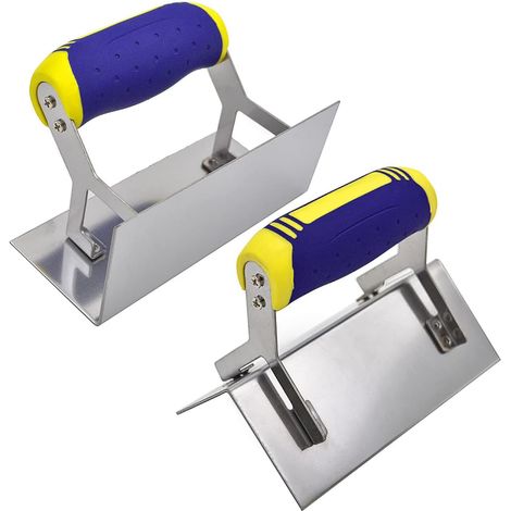 Betonwerkzeugset, Eckkellen aus Edelstahl, 2-teiliges Set (für Innen- und Außenecken). (1/5)