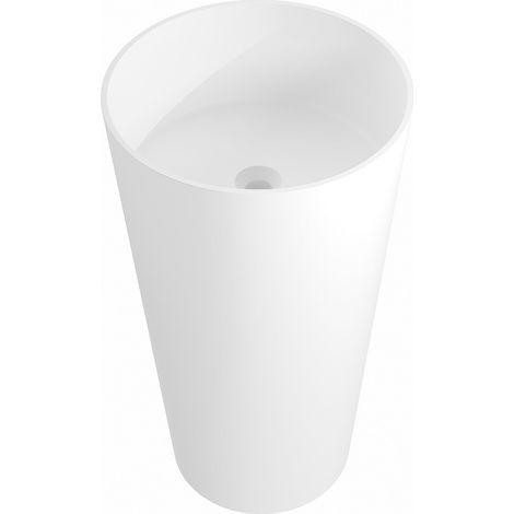 Mexen Onyx-01 lavabo a colonna in conglomerato 45 x 45 cm, bianco opaco - 26524500
