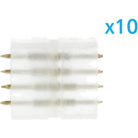 10 PZ Connettore Da 4 Pin RGB Passo 13,5mm Per Unire e Allungare Bobina Led RGB 220V
