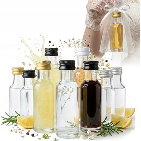 10 botellas de vidrio Dorica de 20 ml, regalo de boda para invitados, agradecimiento.