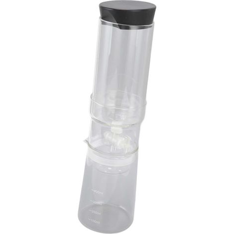 Cafetière filtre 400 ml réutilisable en verre borosilicate haute densité, amovible et réglable, transparente, avec fonction café glacé. (1/5)