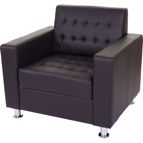 Poltrona lounge con gambe in metallo sintetico color caffè design moderno 040003125