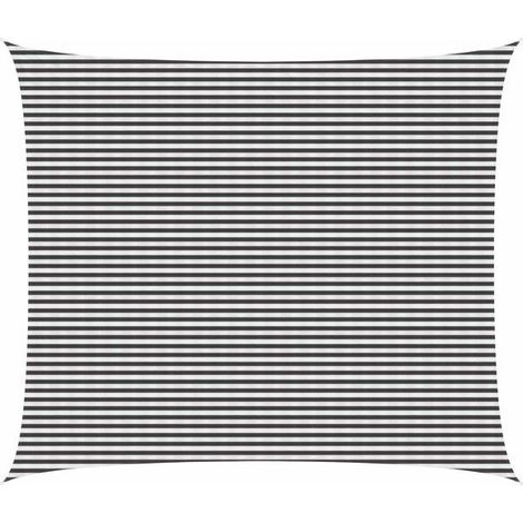 Voile d'ombrage gris anthracite et blanche, 6 x 7 mètres, PEHD