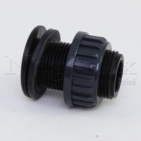 Negomix – Passe paroi mâle 3/4" – Raccord PEHD haute densité – Sortie mâle 20-27 mm – Pour cuve de récupération d'eau