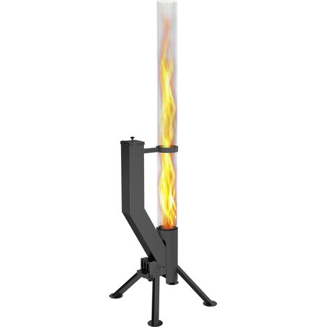 Gardenflare Premium Feuerrohr Edelstahl schwarz