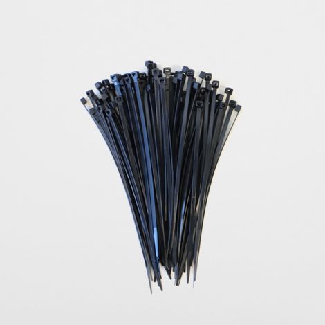 Lot de 100 serre-câbles en polyamide avec bords arrondis lisses Noir 200 x 4,8 mm (1/4)