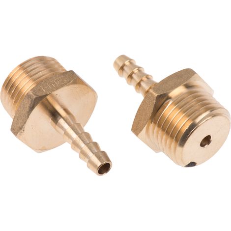 Raccord de tuyau souple RS PRO Droit, G mâle 1/2" Laiton ( Prix pour Paquet de 2 ) (1/2)