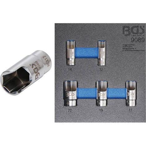 Insert de Servante d Atelier 1/6 - 5 pcs, Douilles Spéciales pour Connecteurs de Tubes Coudés - Pratique et Résistant - D-Work