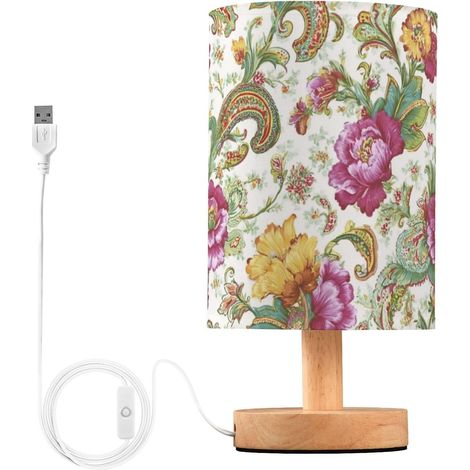 Kcldeci Lampe de chevet à motif cachemire pour chambre coucher (1/5)
