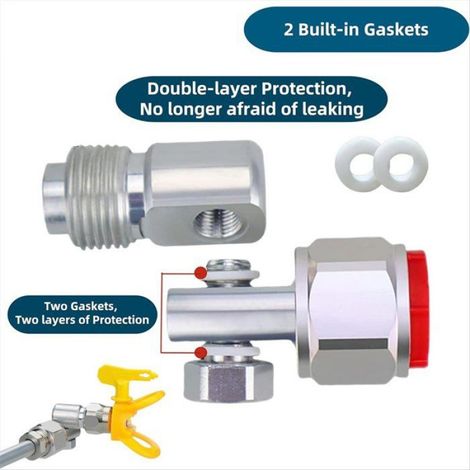 Joint Pivotant - 7/8 Po - Pour Pulvérisateur Peinture Sans Air - 3600 PSI - Aluminium - 2 Pièces (1/5)