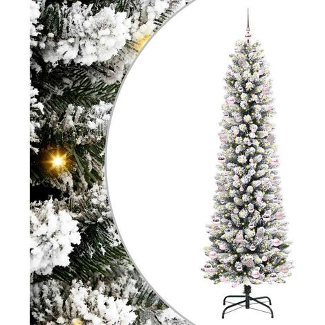 Sapin de Noël  Arbre de Noël artificiel Blanc 240 cm PVC, métal et plastique (1/5)
