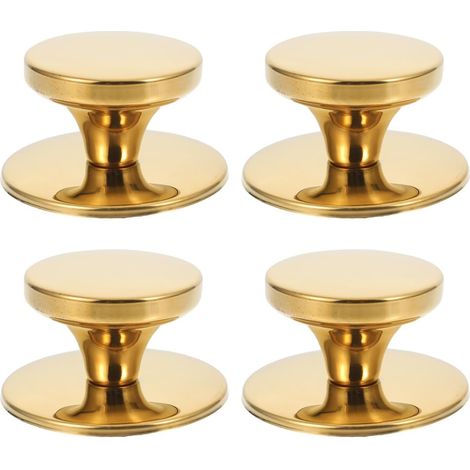 Boutons De Couvercle Pour Casseroles – 4 Stück Poignées Universelles Resistancees À La Chaleur Couvercle En Acier Pour Casseroles Bouton Doré (1/5)