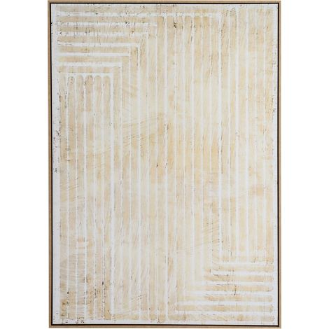 Tellura Hand Painted Canvas in Frame - Wood - L3 x W100 x H140 cm - Multi-Coloured