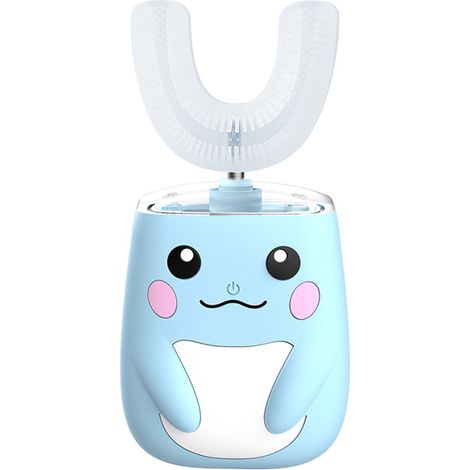 Brosse à dents électrique enfant en forme de U, ultrasonique, design cartoon, cadeau Noël anniversaire (1/5)