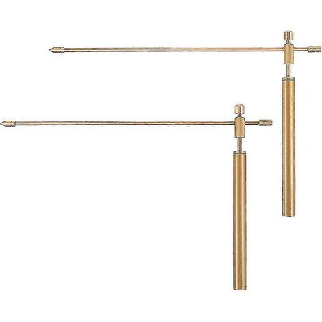Lot de 2 baguettes de sourcier en cuivre, sonde de divination portable avec sac de rangement (1/3)