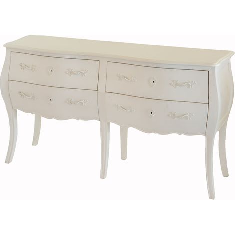 Amadeus - Commode double en bois blanc cassé L140 cm Murano (1/3)