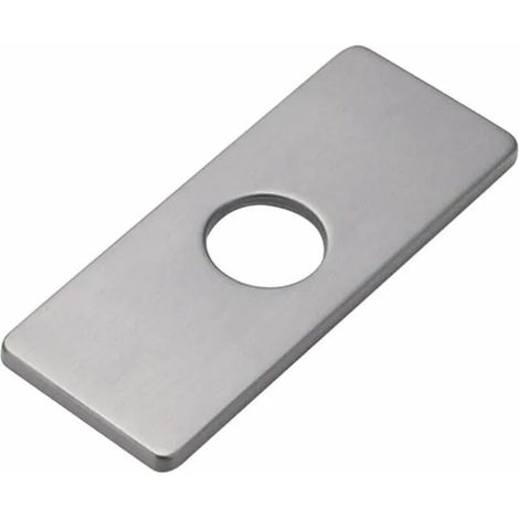 Plaque de trou d'évier de cuisine pour robinet de salle de bain, lavabo, rosace de robinet en nickel brossé Grey (1/4)