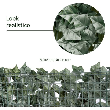 Conjunto de 2 setos artificiales de hojas de 300 cm de altura, ideales para privacidad y decoración de jardines, sin necesidad de mantenimiento.