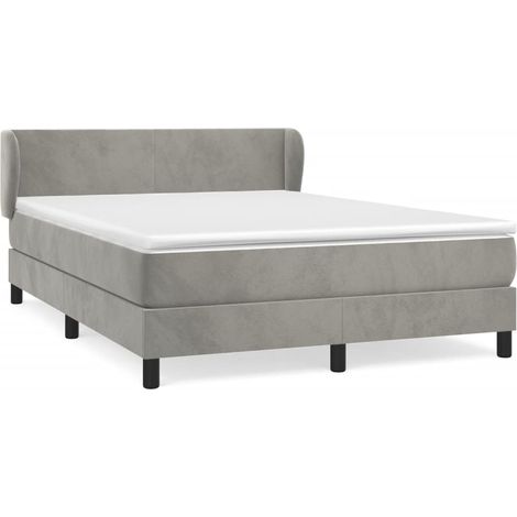 Maison Exclusive - Cama box spring con colchón terciopelo gris cl (1/5)