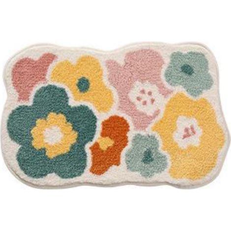 Niedliche Badematte mit Blumenmuster, maschinenwaschbar, 40 x 60 cm