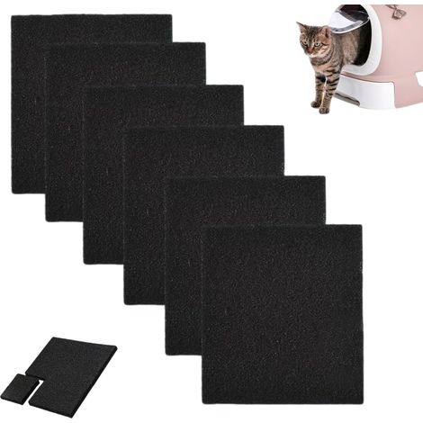 Cat Litter Filters, 6-Piece Carbon Filter, for Lid Litter, Compost Bin Filter, Activated Carbon Filters, Replacement Carbon Filter, 10.5 x 11.5 x 0.5 cm (1/5)