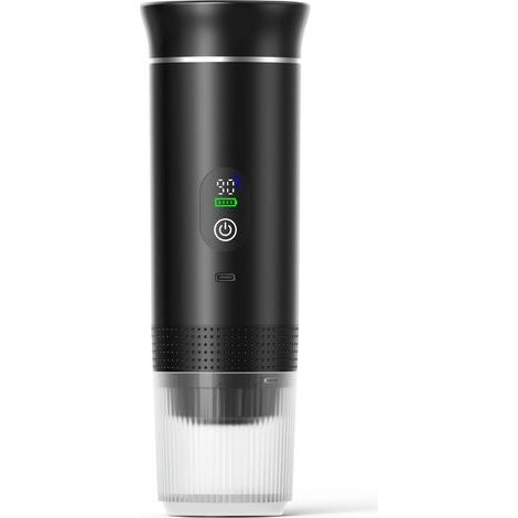 Machine Espresso portable, capsules 3 - en - 1 avec batterie et machine à café moulu, grains de café ESE et moulu compatibles, gadgets camping - car et cadeaux de camping (noir) (1/5)