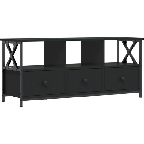 vidaXL Mobile Porta TV Nero 102x33x45 cm in Legno Multistrato e Ferro (1/5)