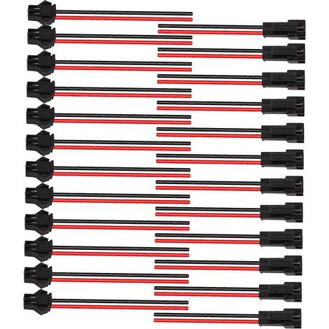 20 paires de connecteurs 2 broches SM JST, câble mâle-femelle, connecteur pour bande LED EL 5050 3528 5630 (1/5)