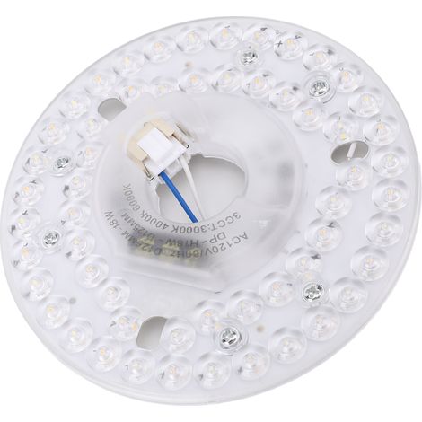Kit de conversión de luz LED para ventilador de techo de 12,5 cm (4,92 pulg.), 18 W, 3 CCT (3000 K, 4000 K, 6000 K), regulable, placa de circuito de repuesto, 120 V
