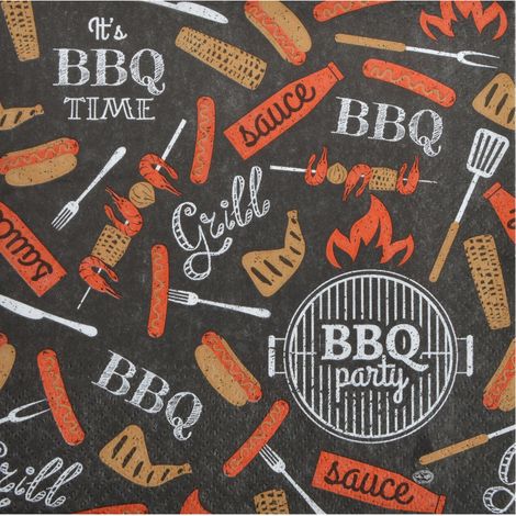 20 serviettes en papier BBQ Party (1/2)