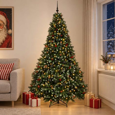 vidaXL Árbol de Navidad artificial verde con bolas 300 cm 600 LED (1/5)
