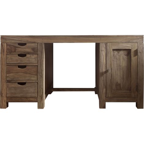 Schreibtisch Sheesham 150x75x78  grau geölt NATURE GREY 70