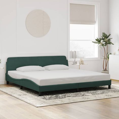 Bettgestell "Dover" Dunkelgrün 200x200 cm Samt vidaXL (1/5)