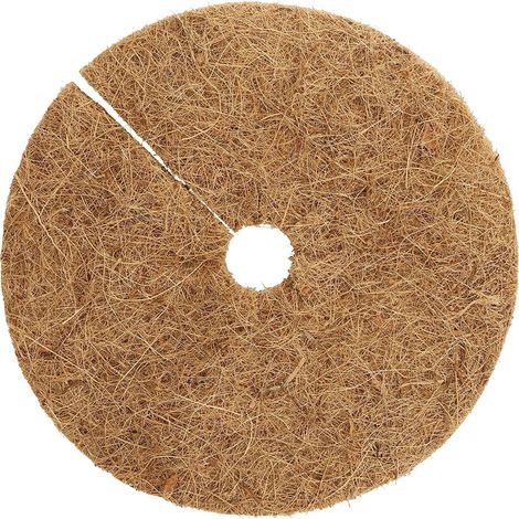 12 morceaux de tapis de cocotier pour pots de fleurs, tapis plats, tapis de noix de coco déchiquetés avec ouvertures rondes pour protéger les racines des plantes du gel et de l'hydratation (1/5)