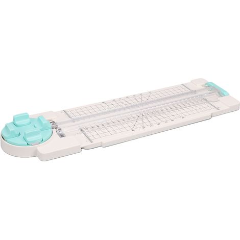 Outil multifonction 4 en 1 pour le scrapbooking, avec lames rotatives pour coupons, photos, cartes postales et autres cartes. Idéal pour découper et plier du papier (droit, ondulé, perforé). (1/5)