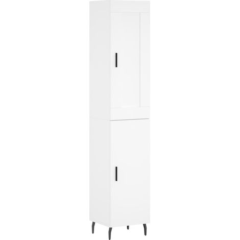 Aparador cómoda mueble de almacenaje organizador cocina salón salón alto 345 x 34 x 180 cm madera de ingeniería blanco 020032302