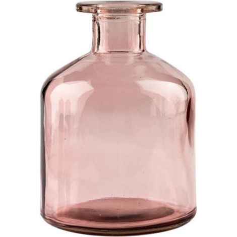 Jarrones de cristal, jarrones pequeños, botellas de cristal decorativas, centros de mesa para bodas, jarrones vintage (250 ml - 1 jarrón rosa) (1/5)