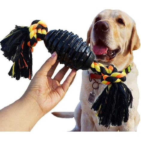 Strapazierfähiges Kauspielzeug aus Gummi mit Seil für kleine, mittlere und große Hunde (1/5)