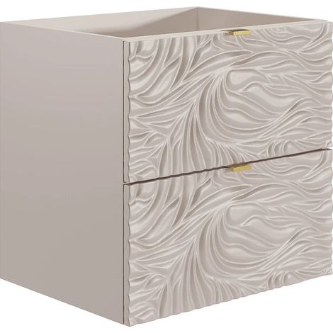 Mobile sotto lavabo sospeso testurizzato Beige 60 cm - RINAREL (1/4)