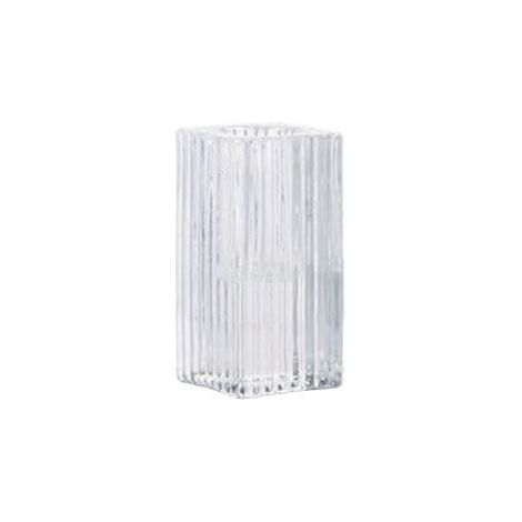 Regalo Italiano Portacandela in Vetro 4 x 4 Cm H 8 Cm – Ideale Bomboniera ed Eventi