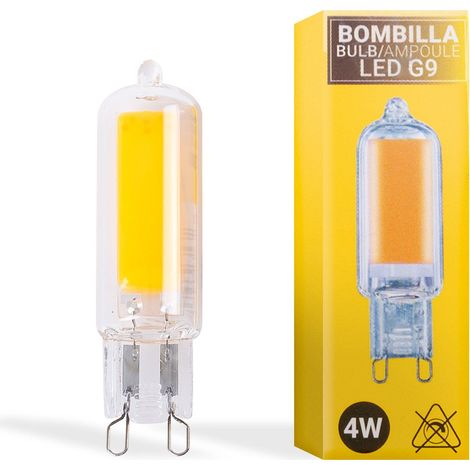 Bombilla LED G9 220-240V AC - COB - 360º - 4W - Blanco Cálido
