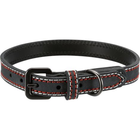 Collier cuir L-XL 52-61 cm/30 mm anthracite pour chien - Trixie (1/5)