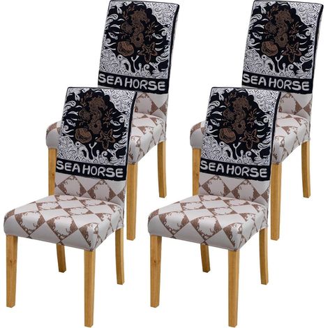Stuhlbezüge 4er Set Leopardenmuster, weich & waschbar, für Esszimmer, Küche, Büro (1/5)
