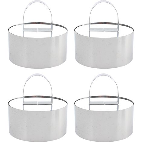 Moule À Gâteau Rond - Acier Inoxydable 7,6 Cm - Pour Mousse Et Dessert - Avec Poussoir Et Anneau De Cuisson - Lot De 1 (1/5)