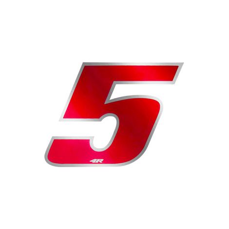 Numeri Gara Anodizzati 27 x 37 mm - Numeri: 5 - Colore: ROSSO